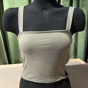 Bozzolo Sage Green Camisole Top with Side Cut-Outs